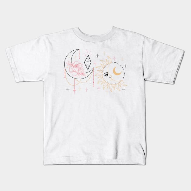 Celestial Moon & Sun Kids T-Shirt by Venus Complete